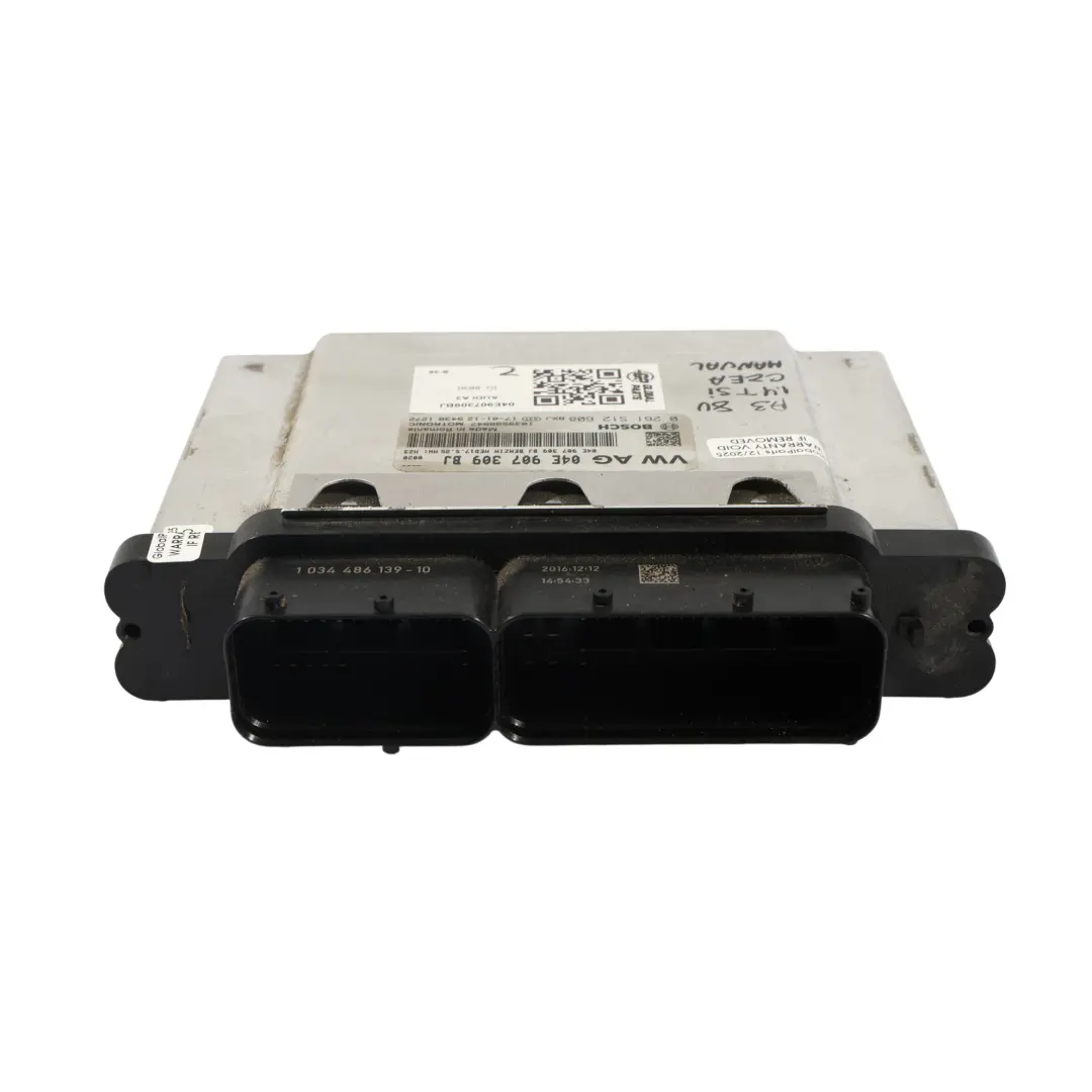 Audi A3 8V 1.4 TFSI CZEA Modulo Di Controllo Motore ECU 04E907309A Manuale - SKU 04E907309BJ - Numero di parte 04E907309BJ
