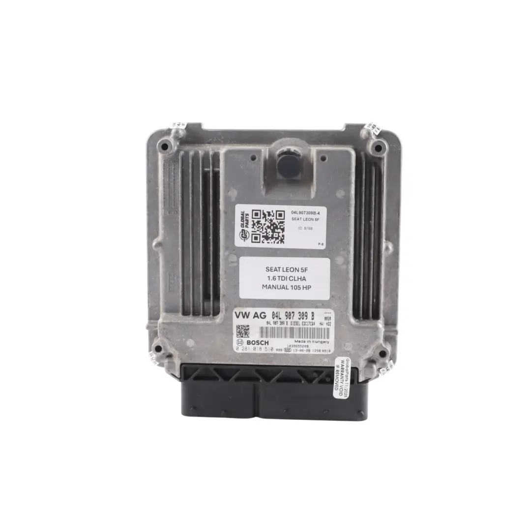 Seat Leon 5F 1.6 TDI CLHA 105HP Kit Centralina Motore Cambio Manuale - SKU 04L907309B-4 - Numero di parte 04L907309B