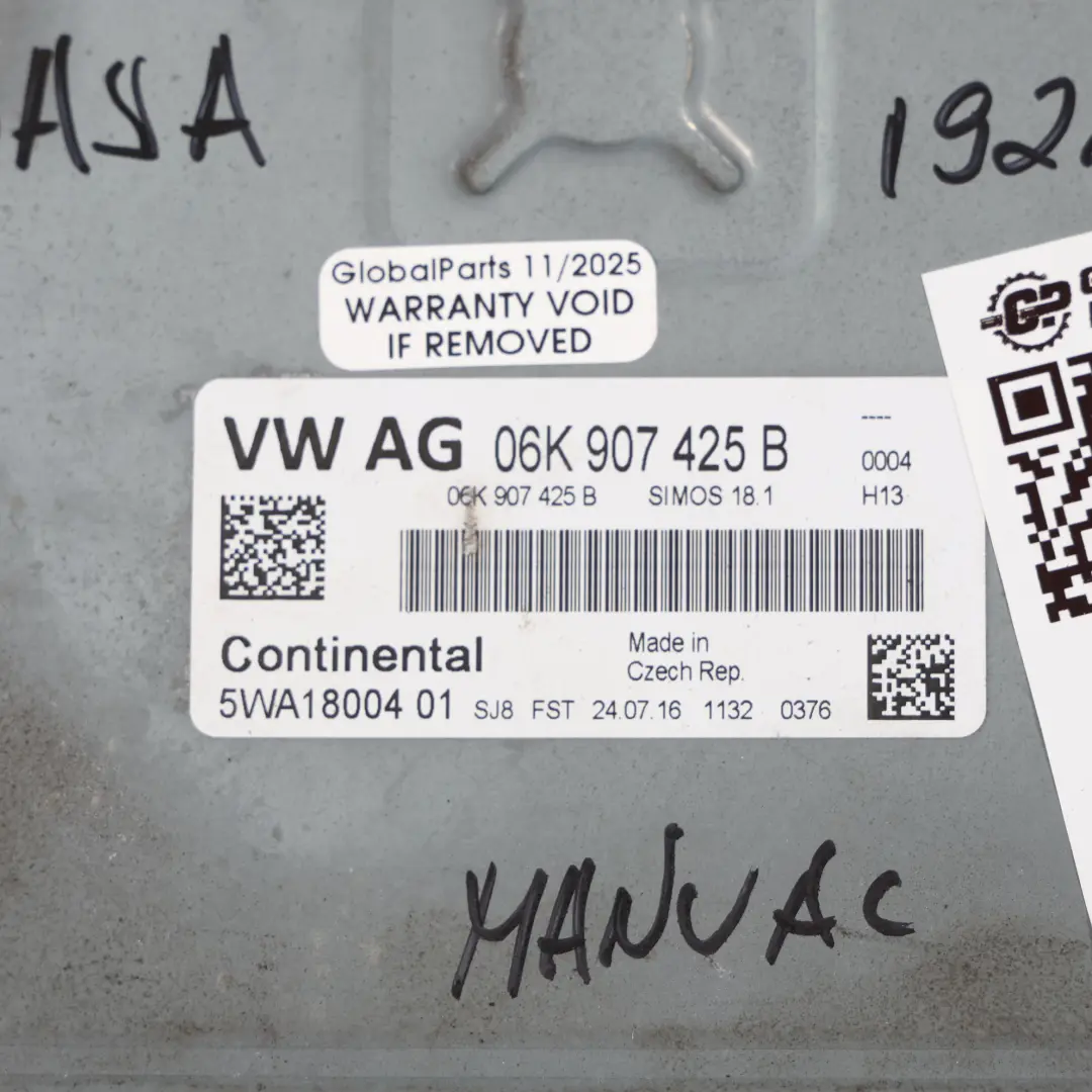 Volkswagen Polo GTI 6R 1.8 TSI DAJA 192CV Motor Kit ECU BCM + Llave - SKU 06K907425B-17 - Número de pieza 06K907425B