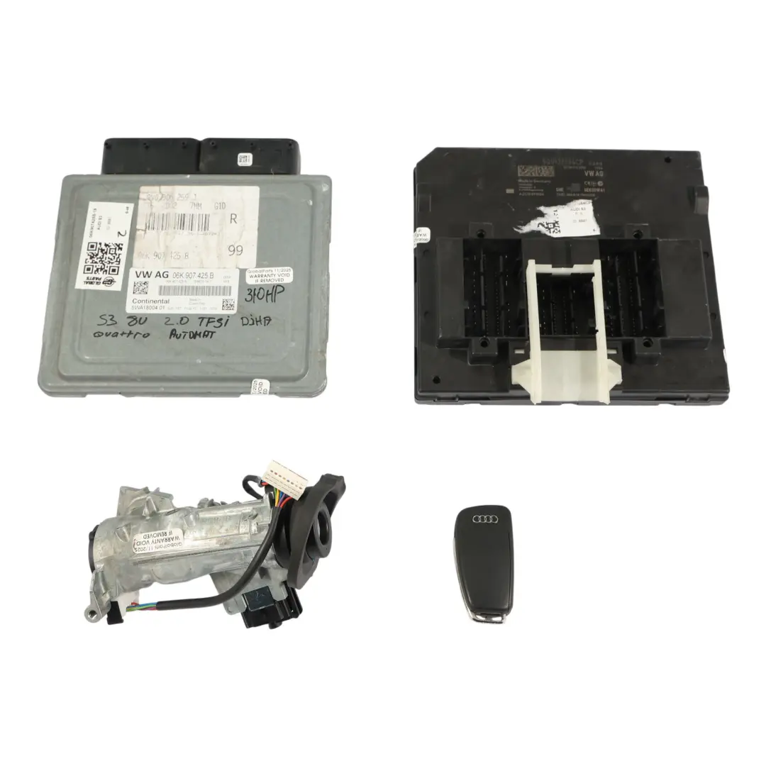 Audi S3 8V 2.0 TFSI DJHA 310HP Quattro Engine ECU Kit BCM + Key - SKU 06K907425B-18 - Part number 06K907425B