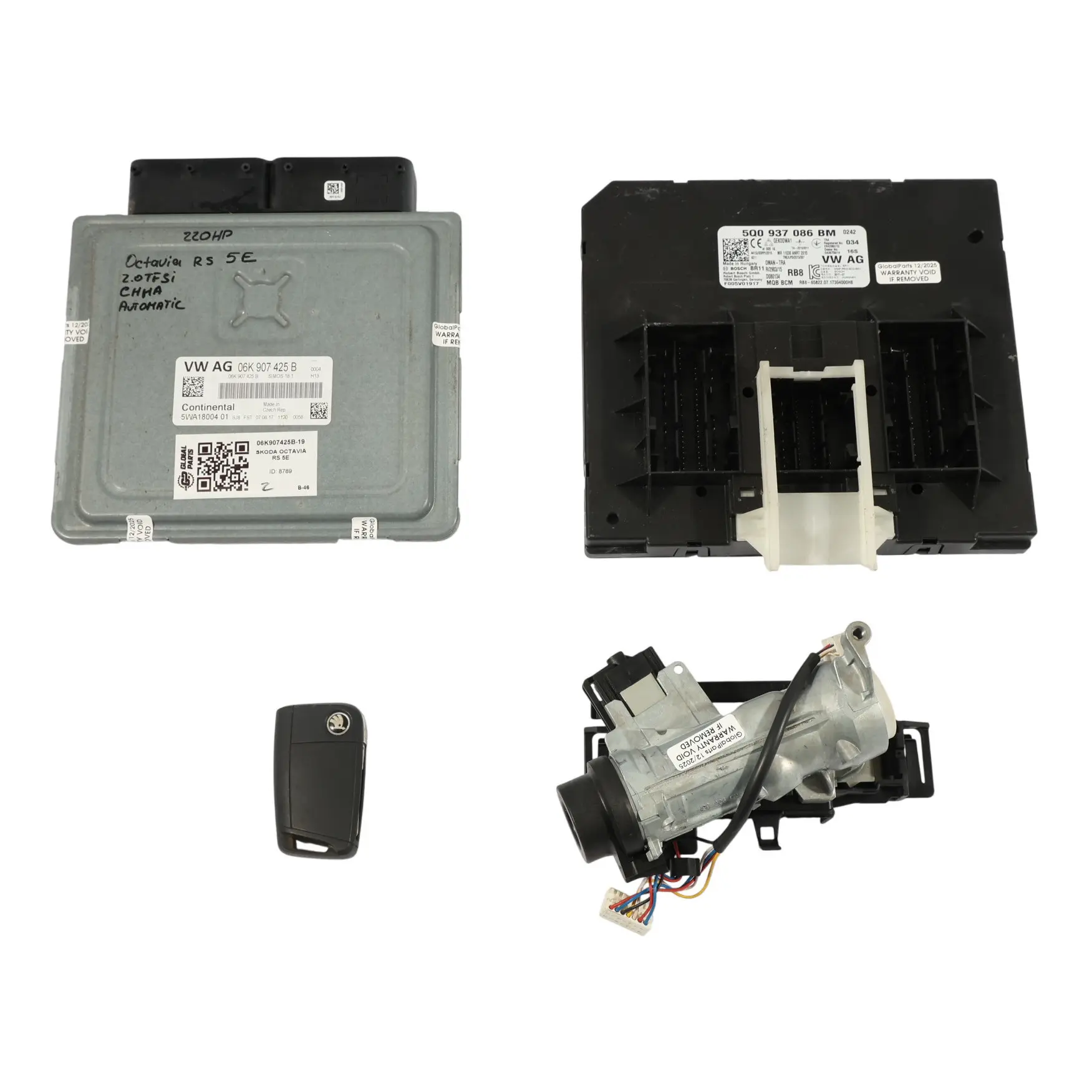 Skoda Octavia RS 5E 2.0TSI CHHA 220CV Unidad Motor Kit ECU 06K907425B Automático