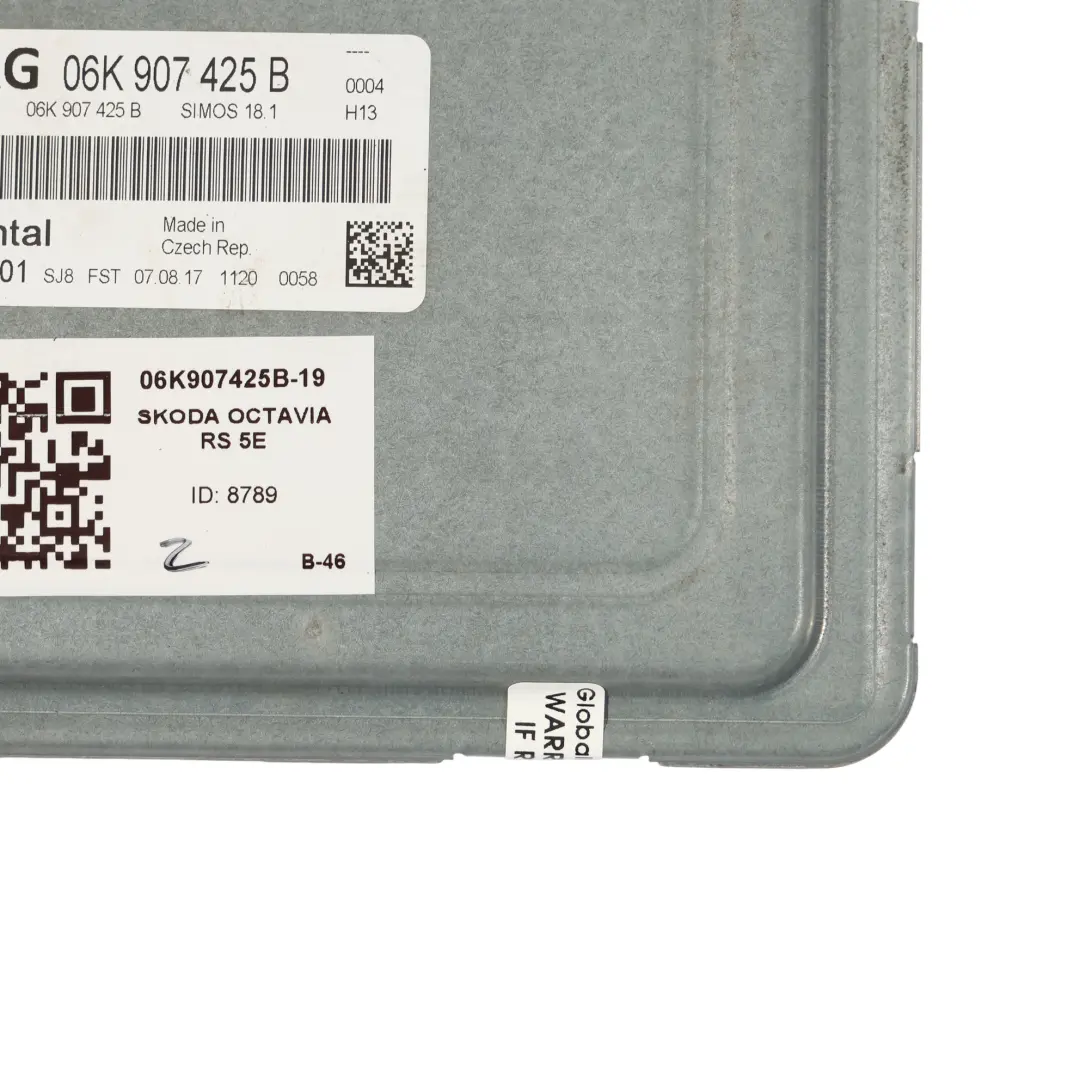 Skoda Octavia RS 5E 2.0TSI CHHA 220HP Kit Centralina Motore Automatic - SKU 06K907425B-19 - Numero di parte 06K907425B