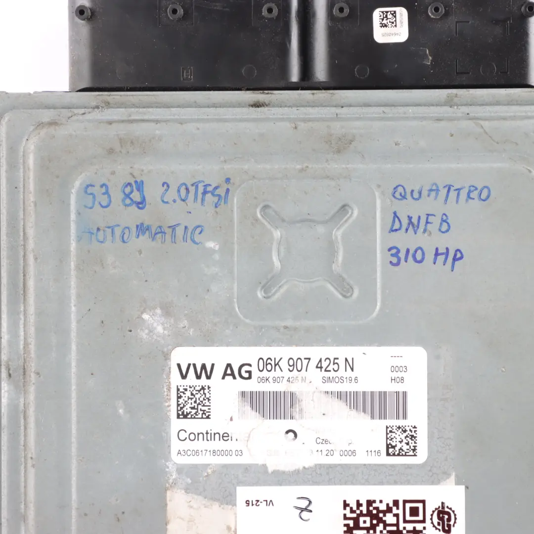 Audi S3 8Y 2.0 TFSI DNFB 310HP Quattro Engine ECU Kit Automatic - SKU 06K907425N - Part number 06K907425N