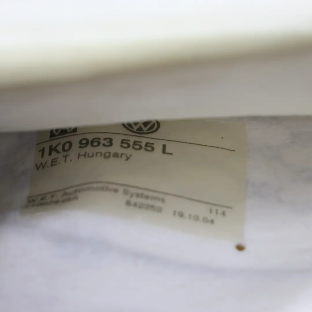 VW Volkswagen Golf 1K Mk5 Coprisedile Anteriore Sinistro Destro Pelle Nero - SKU 1K0881405KA - Numero di parte 1K0881405KA