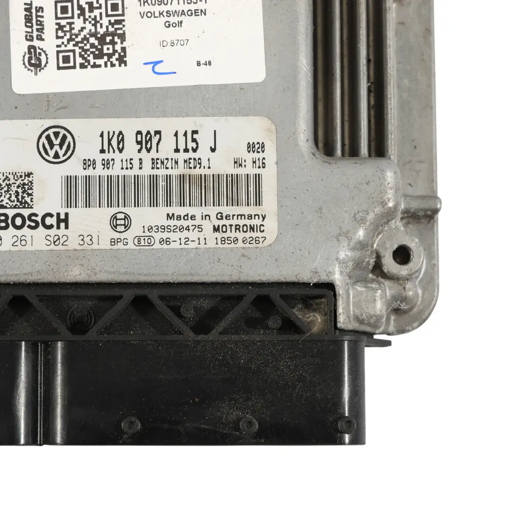 Mk5 1K V 2.0 TFSI BWA 200HP Unidad Motor ECU Automát para Volkswagen Golf con número de pieza 1K0907115J Volkswagen Golf Mk5 1K V 2.0 TFSI BWA 200HP Unidad Motor ECU Automát - SKU 1K0907115J-1 - Número de pieza 1K0907115J