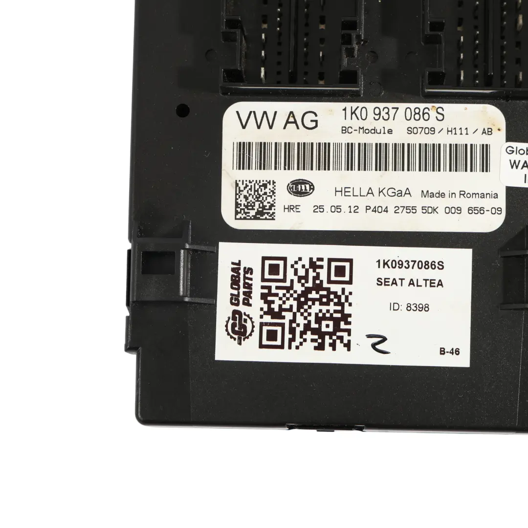 Modulo Unità Controllo Corpo Comfort BCM per Seat Altea 5P1 con numero di parte 1K0937086S Seat Altea 5P1 Modulo Unità Controllo Corpo Comfort BCM - SKU 1K0937086S - Numero di parte 1K0937086S