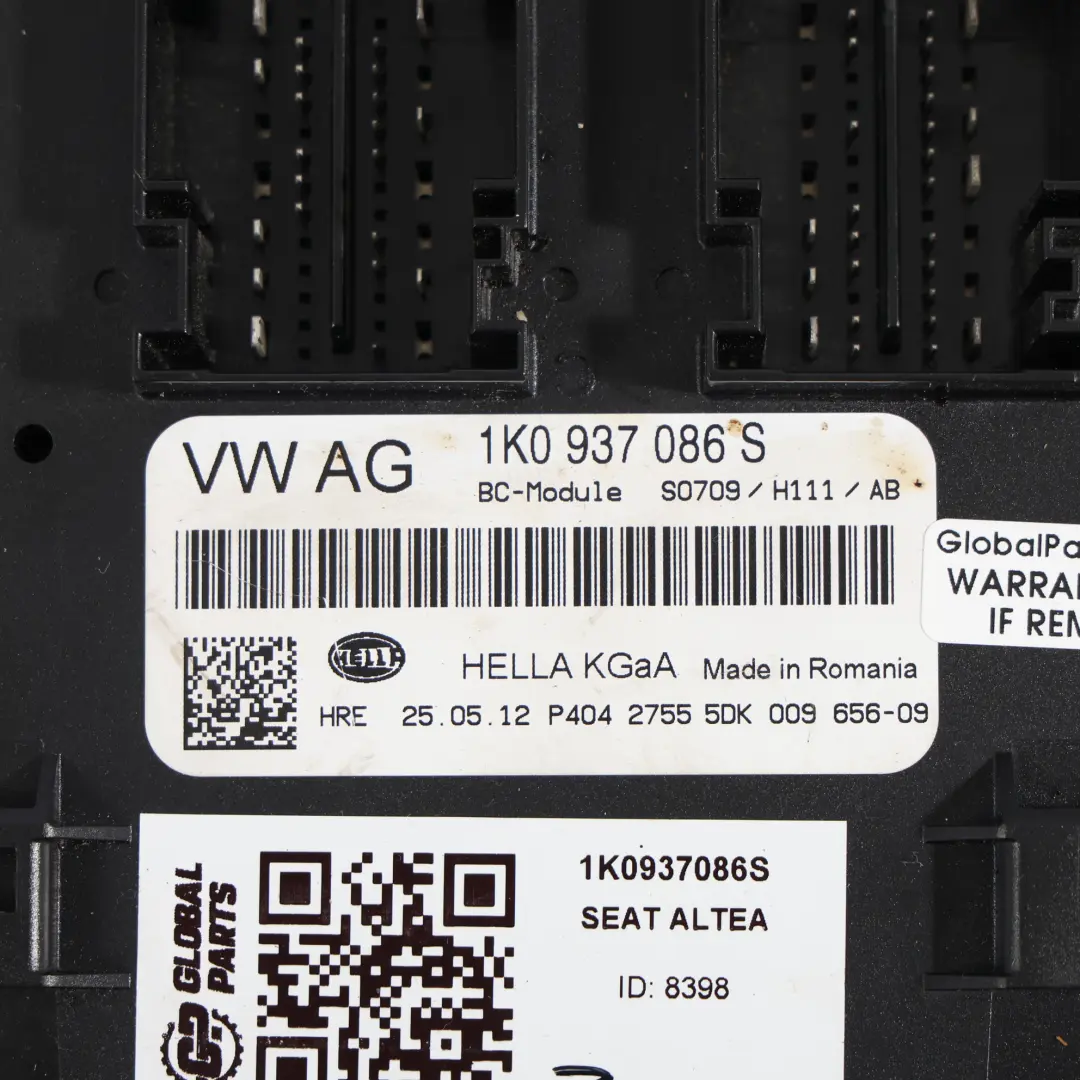 Seat Altea 5P1 Body Control Comfort Unit Module BCM - SKU 1K0937086S - Part number 1K0937086S