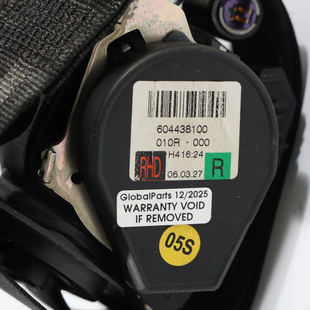 Volkswagen VW Golf Mk5 Mk6 Seat Belt Front Right O/S Seatbelt Black - SKU RHD-1K4857706D - Part number 1K4857706D