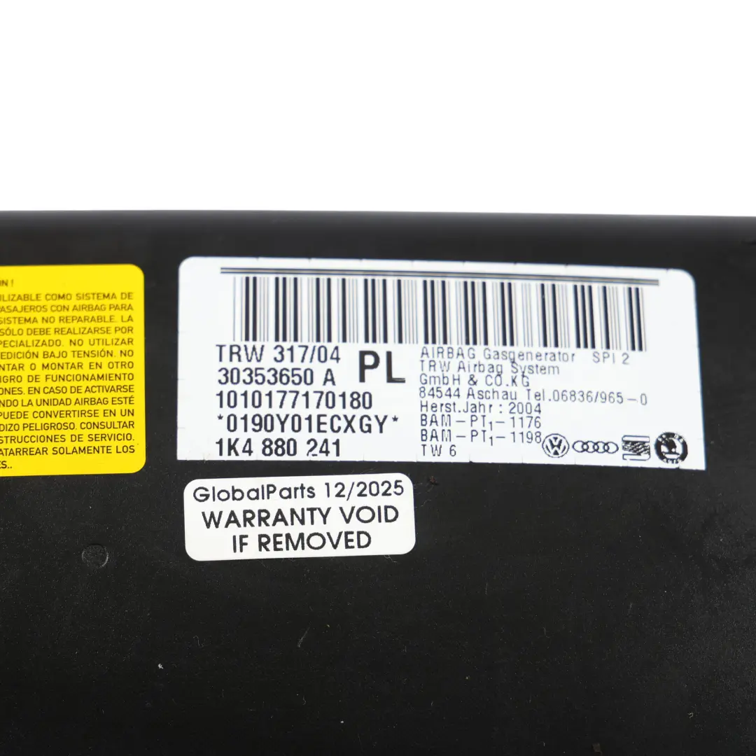 Mk5 5-Door Front Seat Side Air Module Left N/S to Volkswagen VW Golf with Part number 1K4880241 Volkswagen VW Golf Mk5 5-Door Front Seat Side Air Module Left N/S - SKU 1K4880241 - Part number 1K4880241