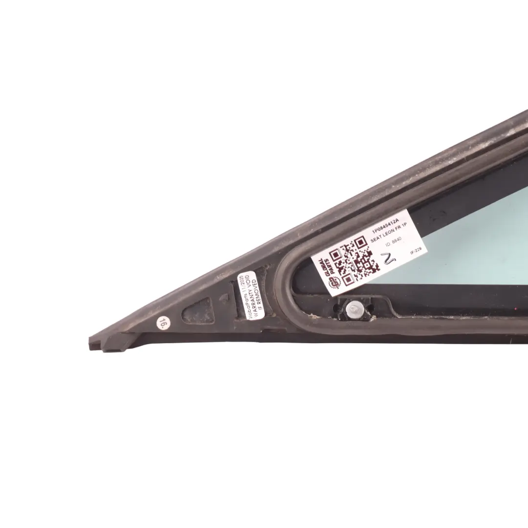 Seat Leon 1P Mk2 Front Door Fixed WIndow Glass Quarter AS2 Right O/S - SKU 1P0845412A - Part number 1P0845412A