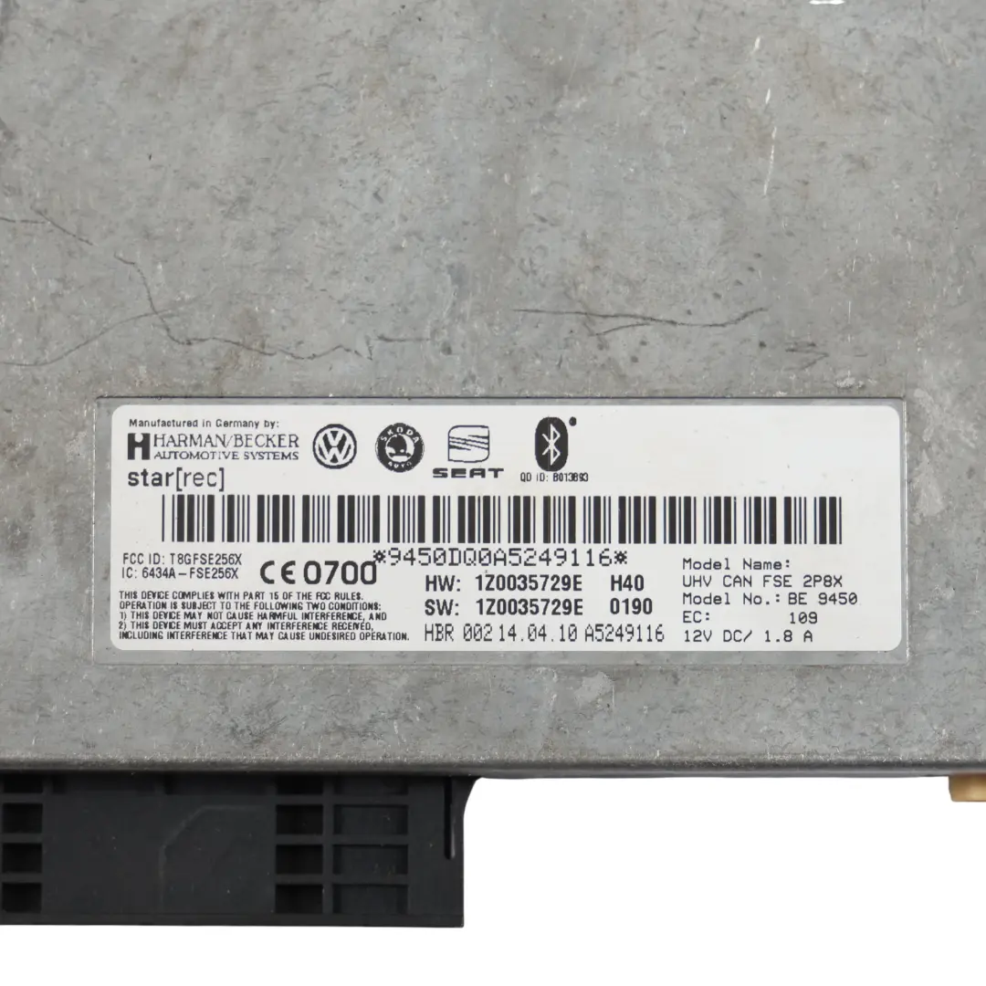 Seat Ibiza 6J Bluetooth Interface Box Steuergerät Modul ECU - SKU 1Z0035729E - Teilenummer 1Z0035729E