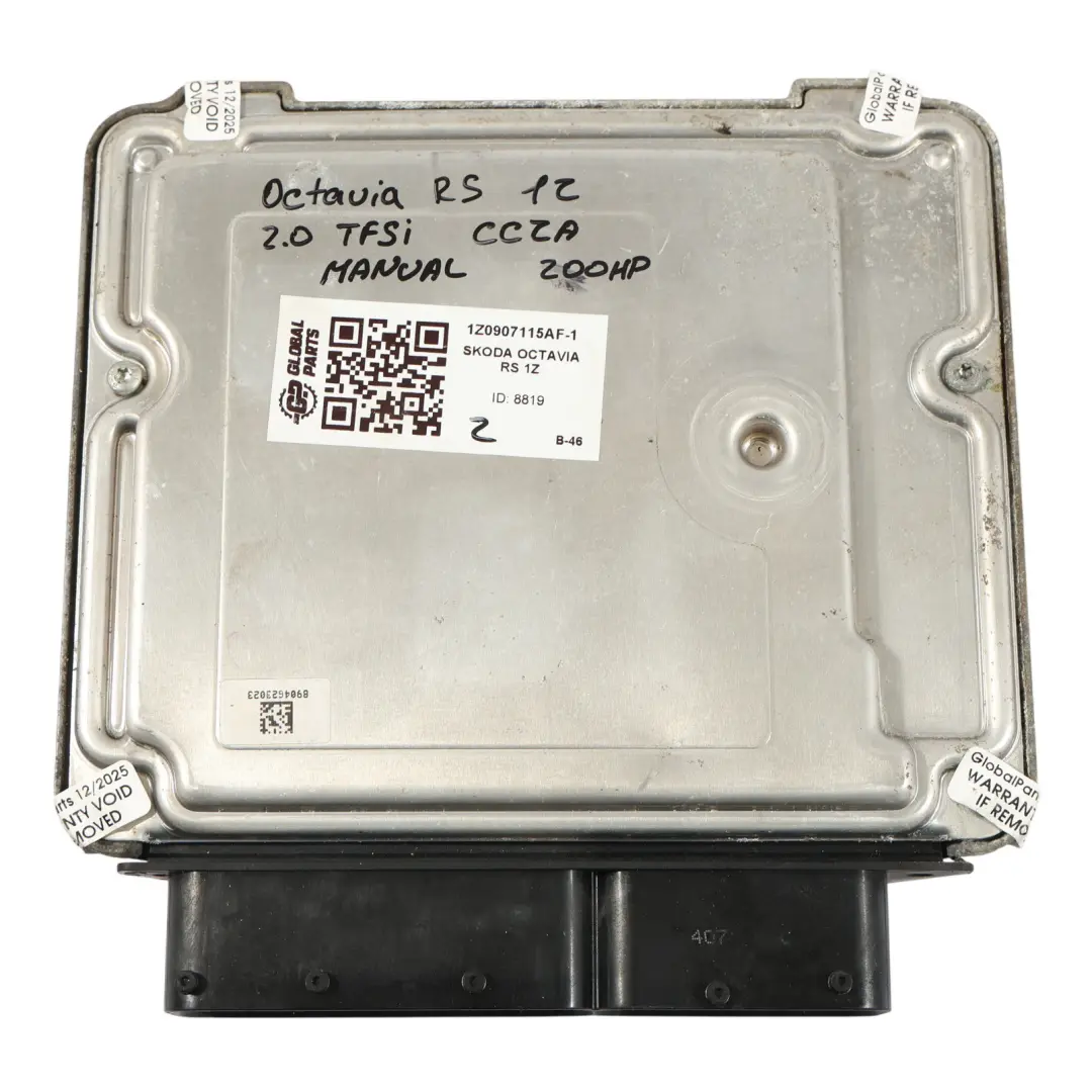 Skoda Octavia RS II 2.0TFSI CCZA 200HP Unidad Motor Kit ECU Manual - SKU 1Z0907115AF-1 - Número de pieza 1Z0907115AF