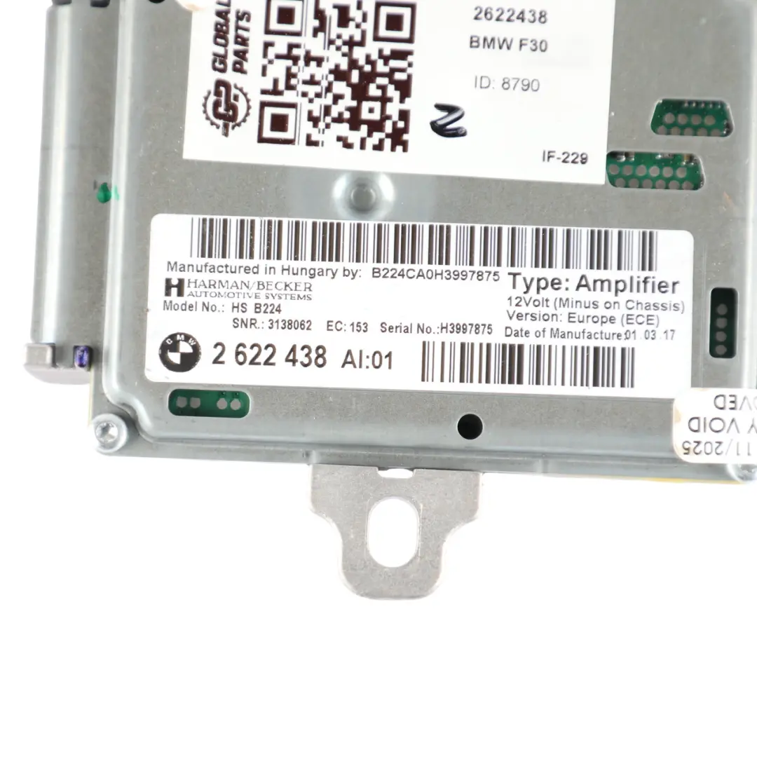 BMW F30 Harman Becker Active Sound Amplifier Module Control Unit - SKU 2622438 - Part number 2622438