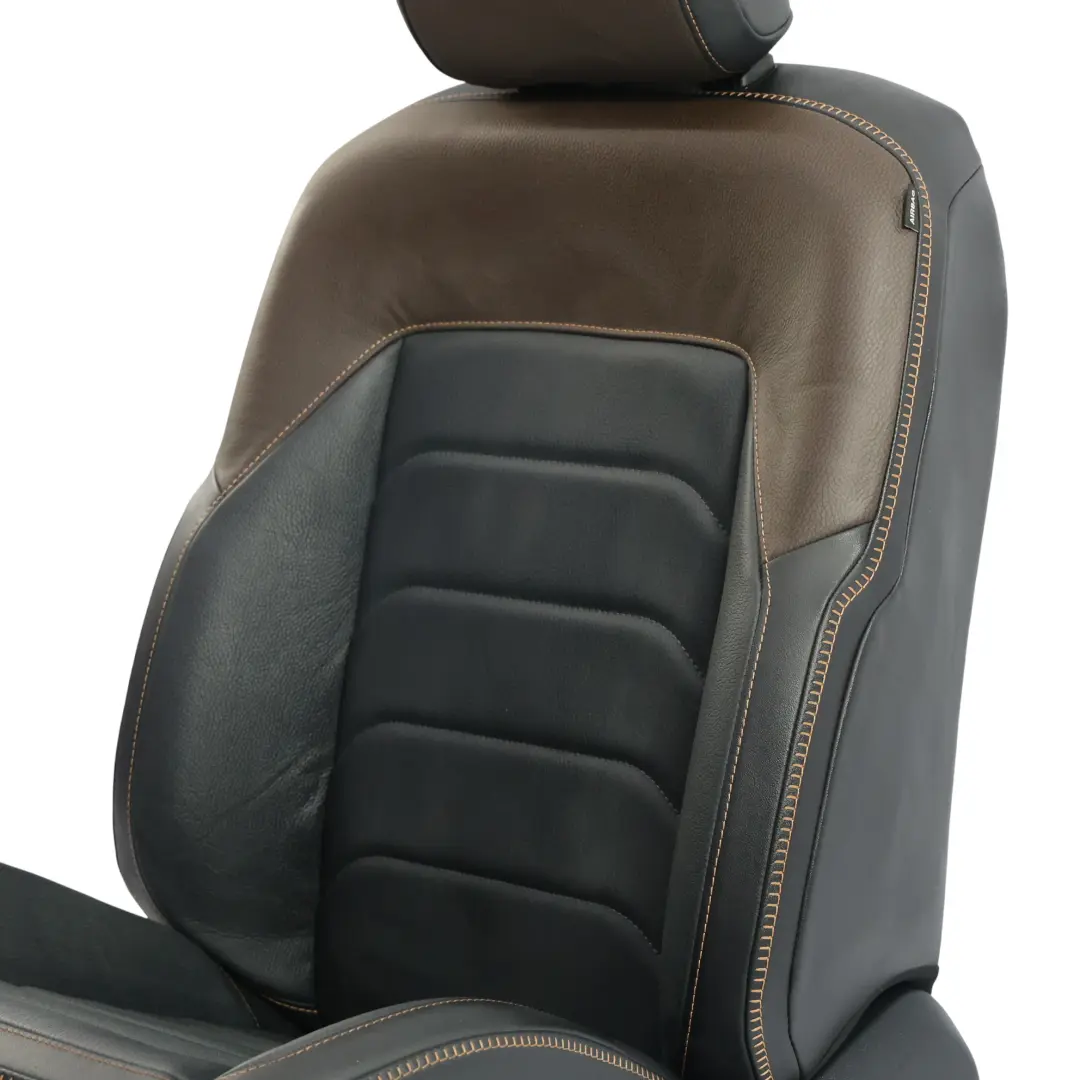 Volkswagen Amarok Mk2 Seat Front Left N/S Interior Heated Leather Black Brown - SKU 2HJ881805CQ-1 - Part number 2HJ881805CQ