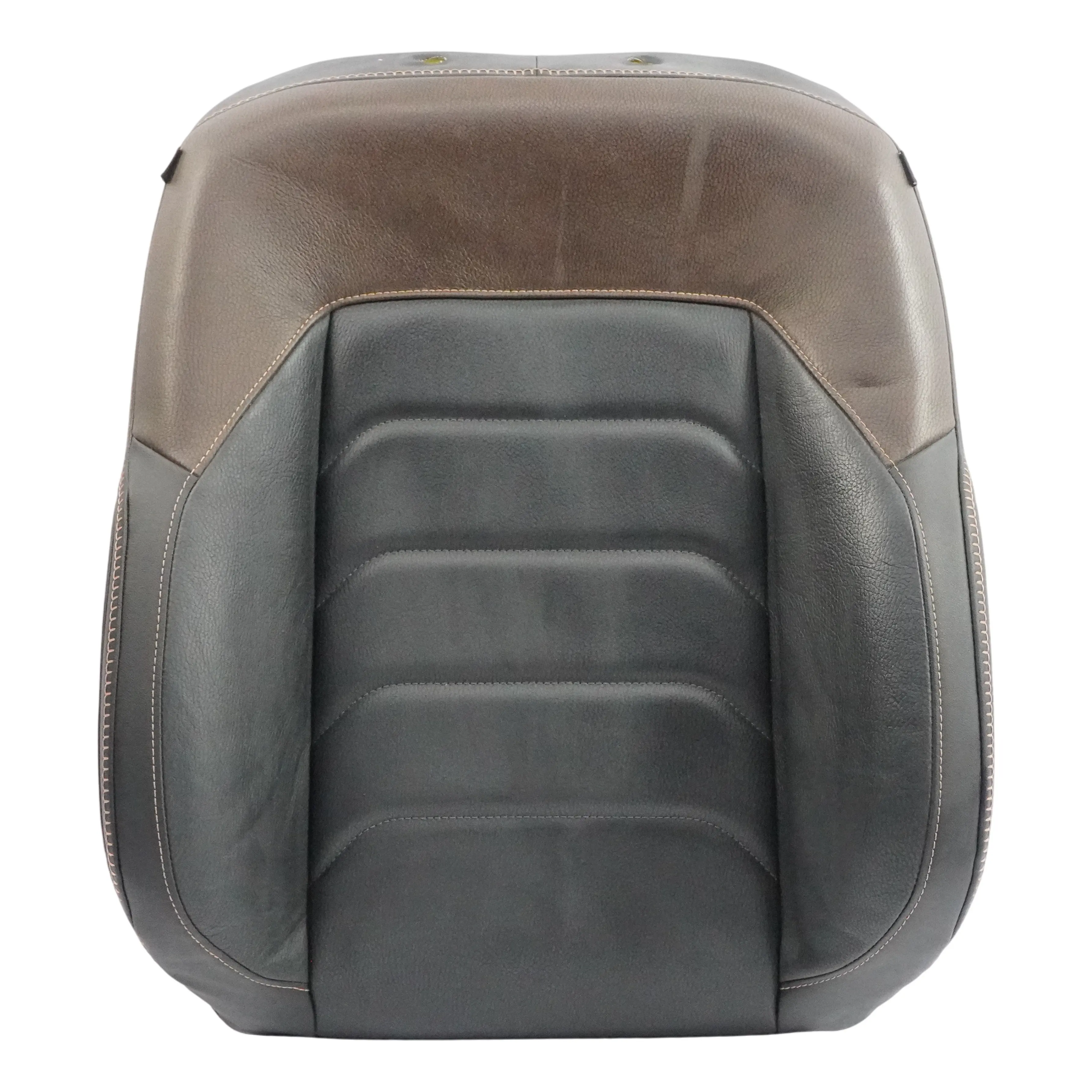 VW Amarok NF Front Seat Backrest Right O/S Heated Black Leather Brown Stitch