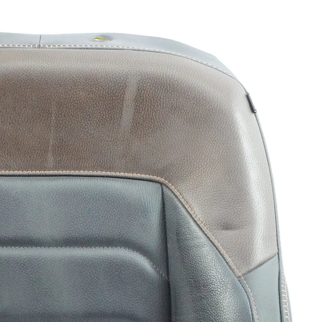 VW Amarok NF Front Seat Backrest Right O/S Heated Black Leather Brown Stitch - SKU 2HJ881806EQ - Part number 2HJ881806EQ