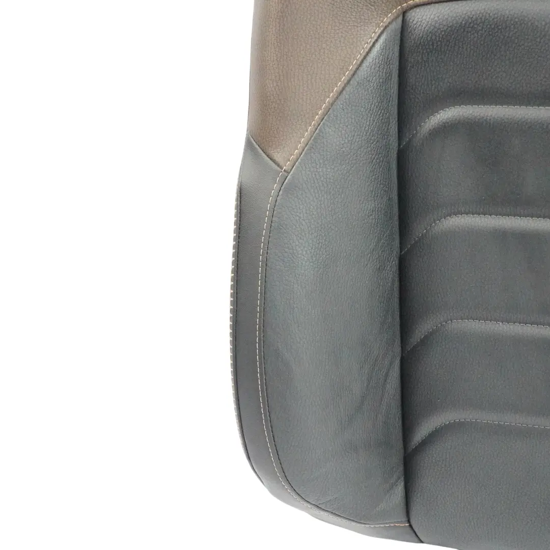 Oparcie Fotela Przód Prawe Grzane Czarna Skóra Brązowe Szwy do VW Amarok NF o numerze 2HJ881806EQ VW Amarok NF Oparcie Fotela Przód Prawe Grzane Czarna Skóra Brązowe Szwy - SKU 2HJ881806EQ - Numer Części 2HJ881806EQ