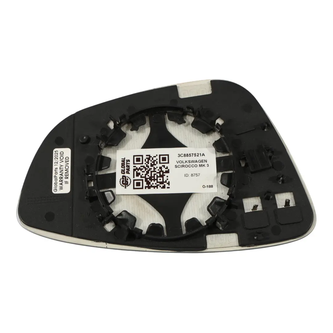 VW Volkswagen Scirocco MK3 Wing Mirror Glass Left N/S Insert - SKU RHD-3C8857521A - Part number 3C8857521A