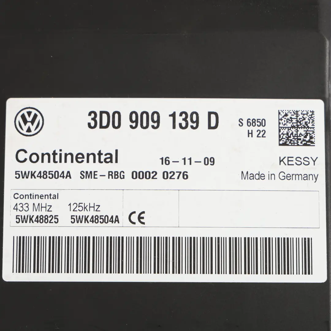 Modulo Keyless Kessy Unità Di Controllo ECU per Porsche Cayenne 955 con numero di parte 3D0909139D Porsche Cayenne 955 Modulo Keyless Kessy Unità Di Controllo ECU - SKU 3D0909139D - Numero di parte 3D0909139D