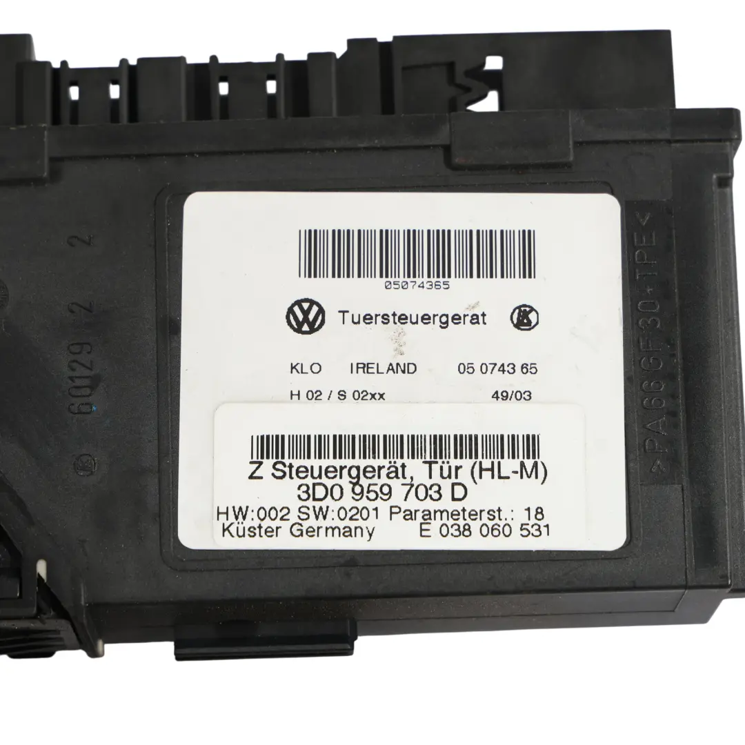 Volkswagen Phaeton 3D Motor Elevalunas Trasero Izquierdo - SKU 3D0959703D - Número de pieza 3D0959703D