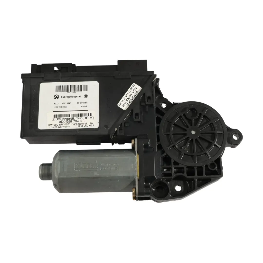 Volkswagen Phaeton 3D Moteur De Lève-Vitre Arrière Droit - SKU 3D0959704D - Numéro de pièce 3D0959704D