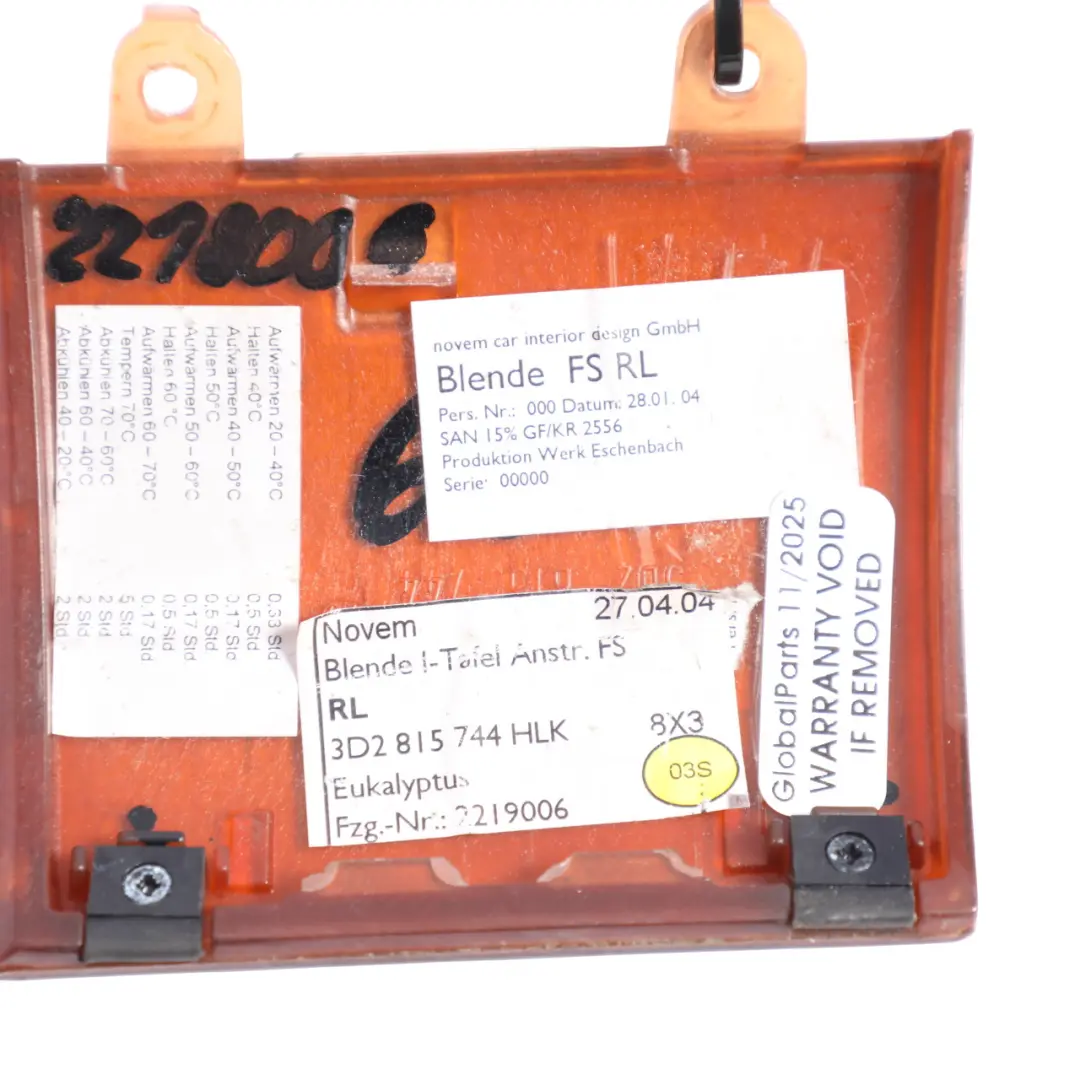 Volkswagen Phaeton 3D Dashboard Trim Cover Right O/S Eucalyptus - SKU RHD-3D2815744 - Part number 3D2815744