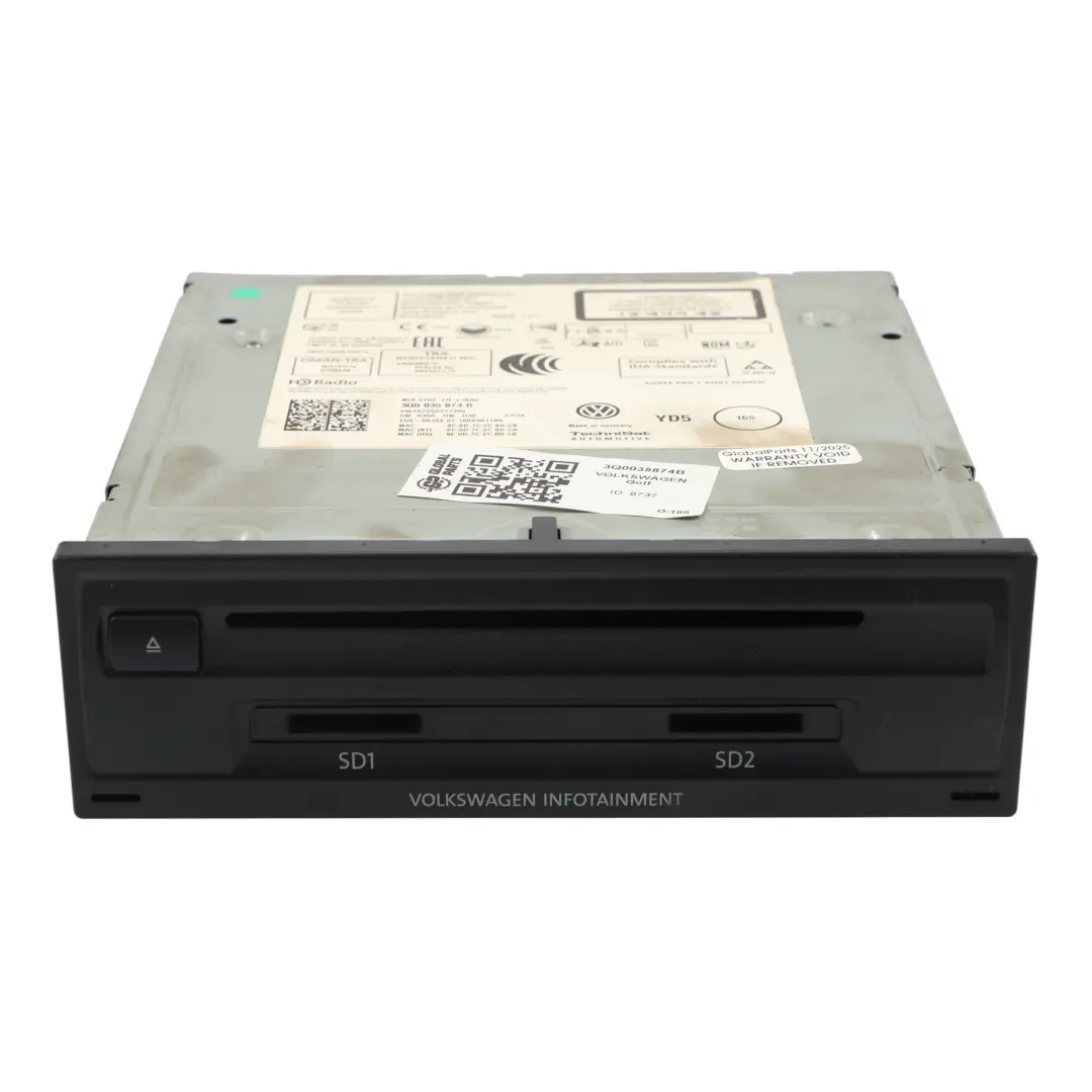 Autoradio stéréo avec navigation satellite pour VW Volkswagen Golf Mk7 à propos du numéro de pièce 3Q0035874B VW Volkswagen Golf Mk7 Autoradio stéréo avec navigation satellite - SKU 3Q0035874B - Numéro de pièce 3Q0035874B