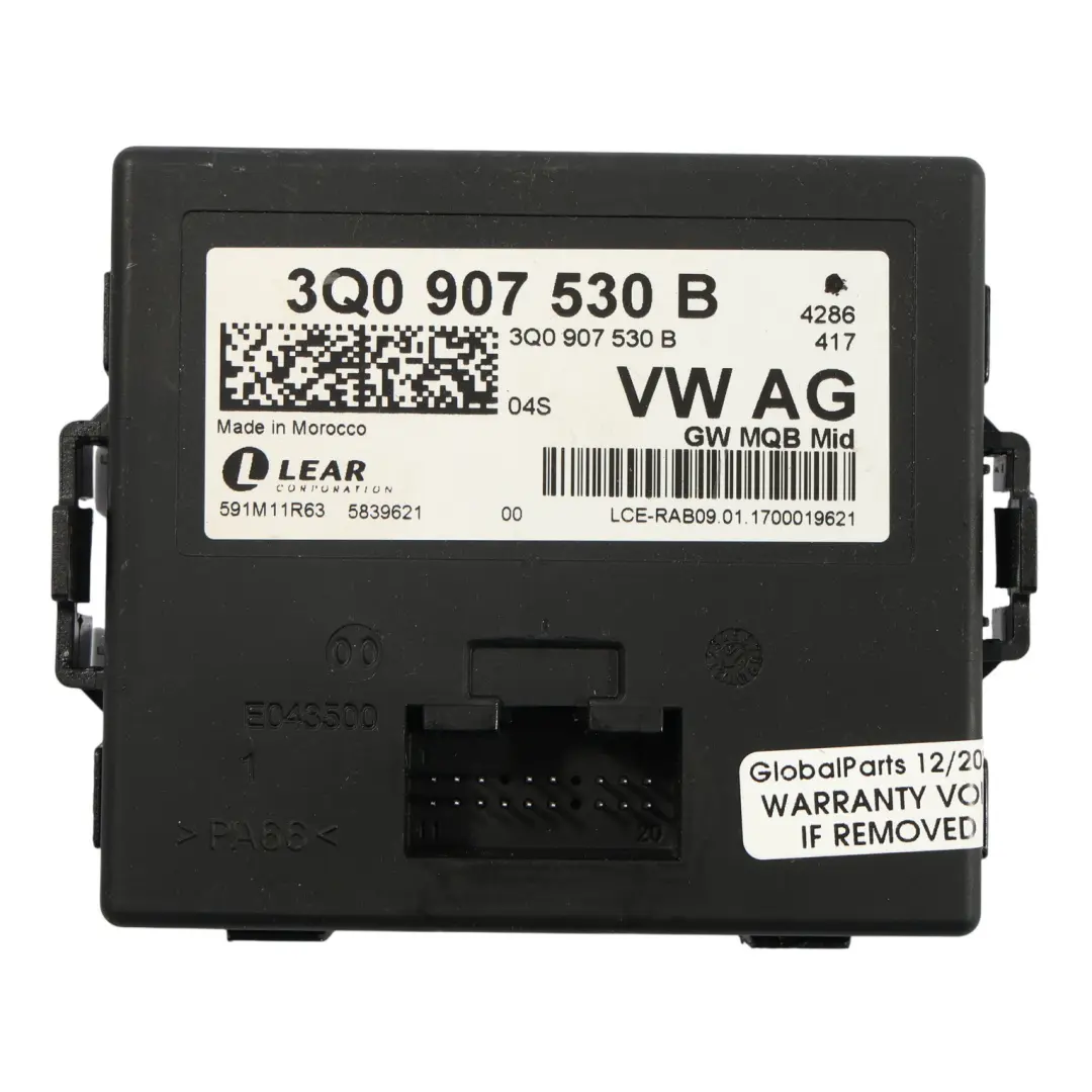 Audi A3 8V Central Gateway Control Unit Módulo Relé ECU - SKU 3Q0907530B - Número de pieza 3Q0907530B