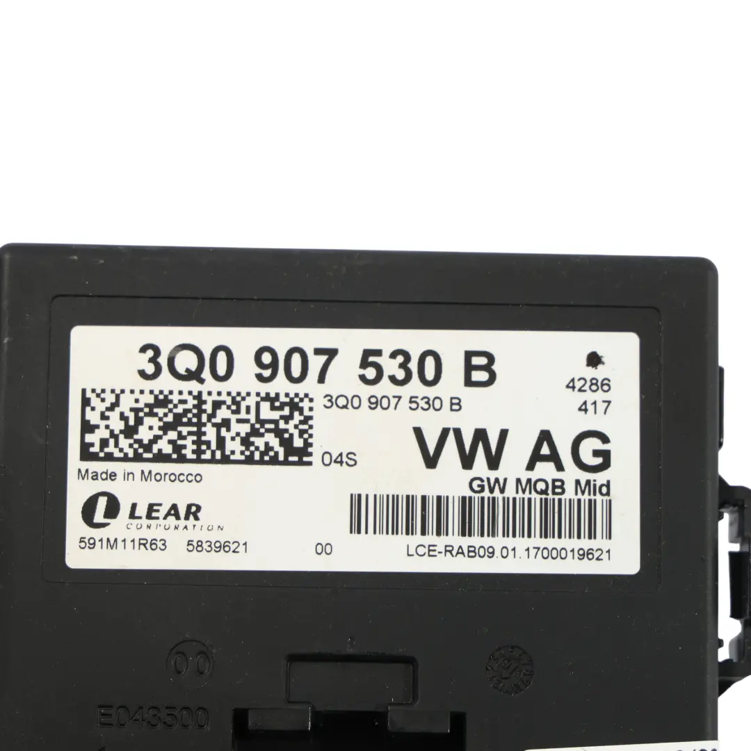 Central Gateway Control Unit Módulo Relé ECU para Audi A3 8V con número de pieza 3Q0907530B Audi A3 8V Central Gateway Control Unit Módulo Relé ECU - SKU 3Q0907530B - Número de pieza 3Q0907530B