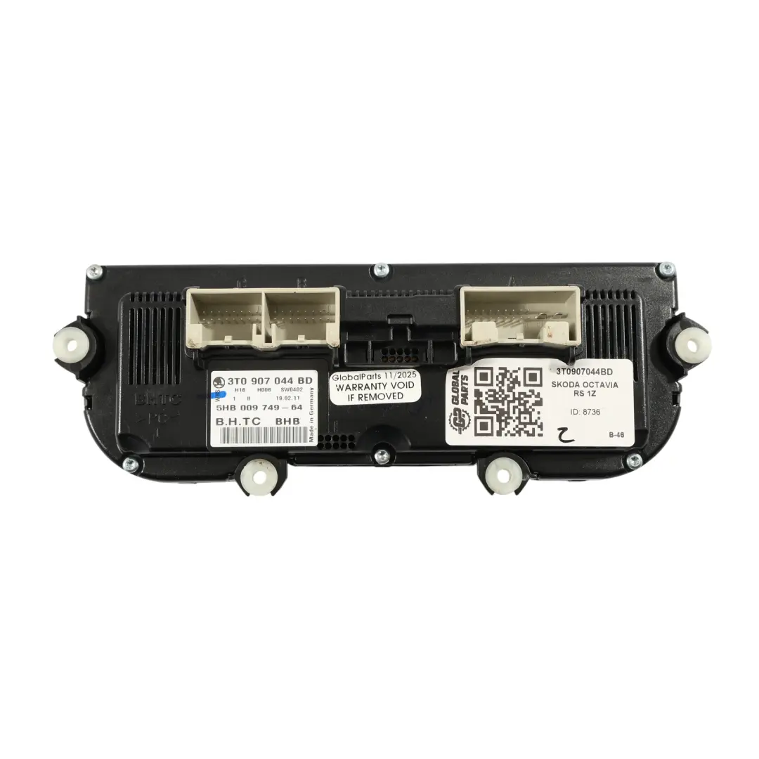 Mk2 1Z Unité Commande Climatisation Panneau Commande pour Skoda Octavia à propos du numéro de pièce 3T0907044BD Skoda Octavia Mk2 1Z Unité Commande Climatisation Panneau Commande - SKU 3T0907044BD - Numéro de pièce 3T0907044BD