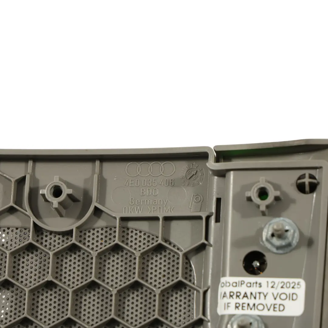 Audi A8 S8 D3 Tapa Altavoz Tarjeta Puerta Delantera Derecha Bose Gris - SKU 4E0035406 - Número de pieza 4E0035406