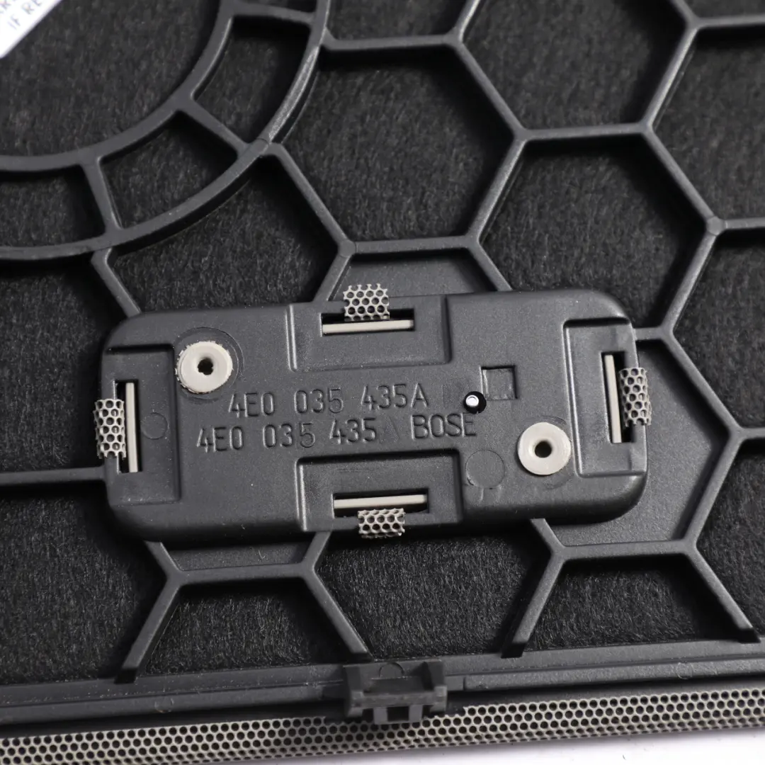 Subwoofer Speaker Cover Trim Panel Bose Surround Sound A to Audi A8 S8 D3 with Part number 4E0035435 Audi A8 S8 D3 Subwoofer Speaker Cover Trim Panel Bose Surround Sound A - SKU 4E0035435 - Part number 4E0035435