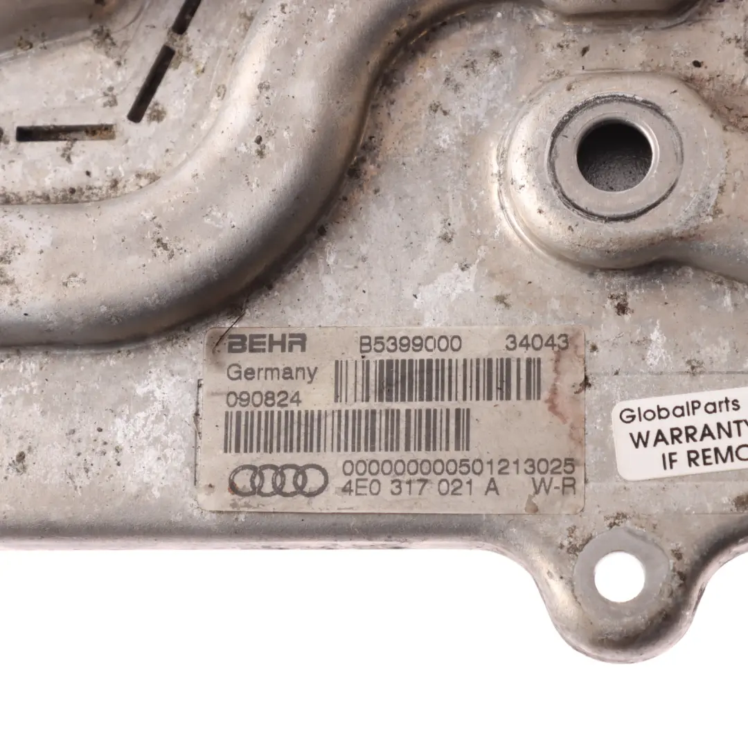 Gearbox Oil Cooler Heat Exchanger to Audi A8 S8 D3 with Part number 4E0317021A Audi A8 S8 D3 Gearbox Oil Cooler Heat Exchanger - SKU 4E0317021A - Part number 4E0317021A