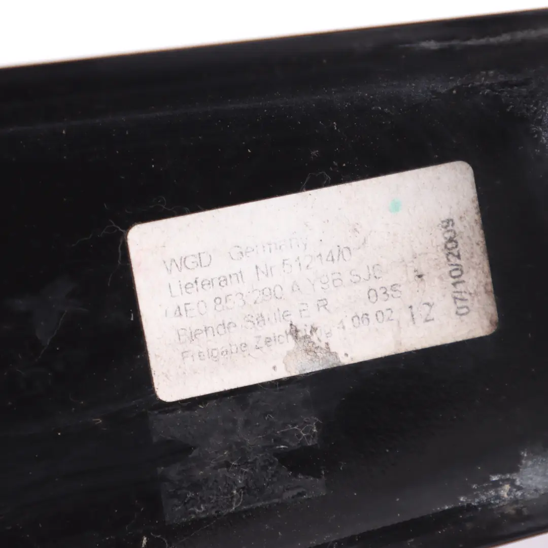 Front B Pillar Collumn Trim Cover Right O/S Outer Strip to Audi S8 D3 with Part number 4E0853290A Audi S8 D3 Front B Pillar Collumn Trim Cover Right O/S Outer Strip - SKU 4E0853290A - Part number 4E0853290A