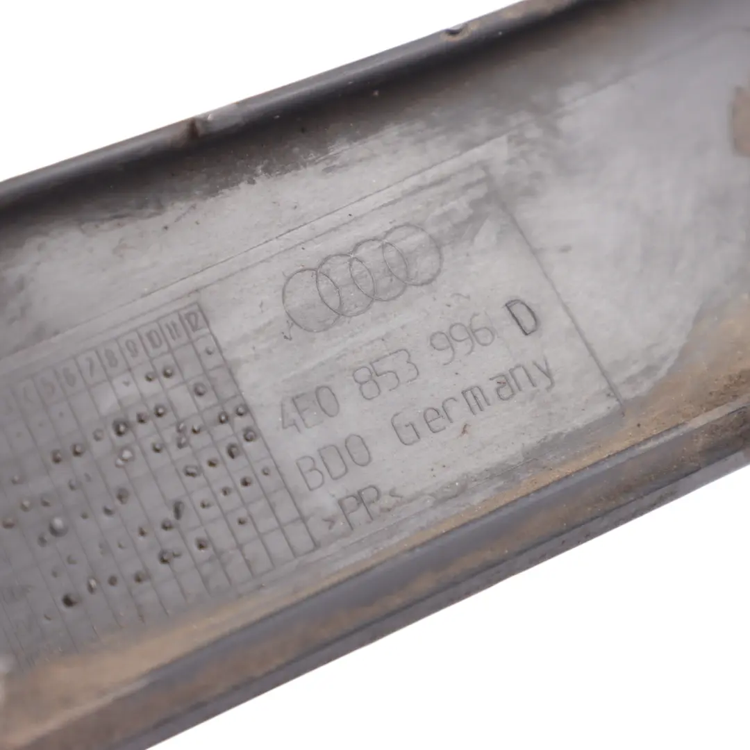 Door Sill Strip Entrance Trim Panel S-Line Right O/S to Audi S8 D3 Rear with Part number 4E0853996D Audi S8 D3 Rear Door Sill Strip Entrance Trim Panel S-Line Right O/S - SKU 4E0853996D - Part number 4E0853996D