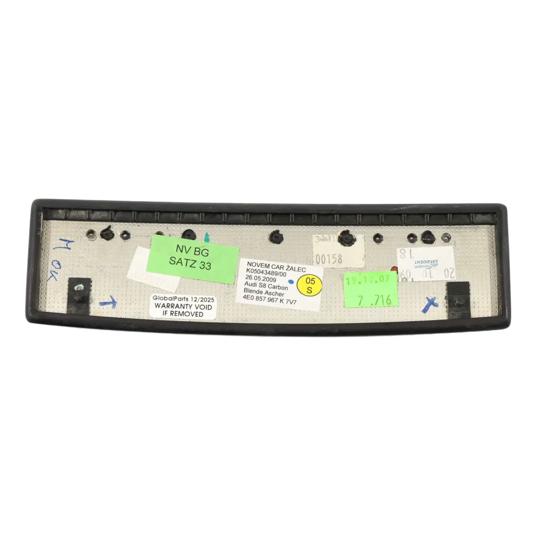 Audi A8 S8 D3 Panel Osłona Popielniczki Konsoli Środkowej Carbon - SKU 4E0857967K - Numer Części 4E0857967K