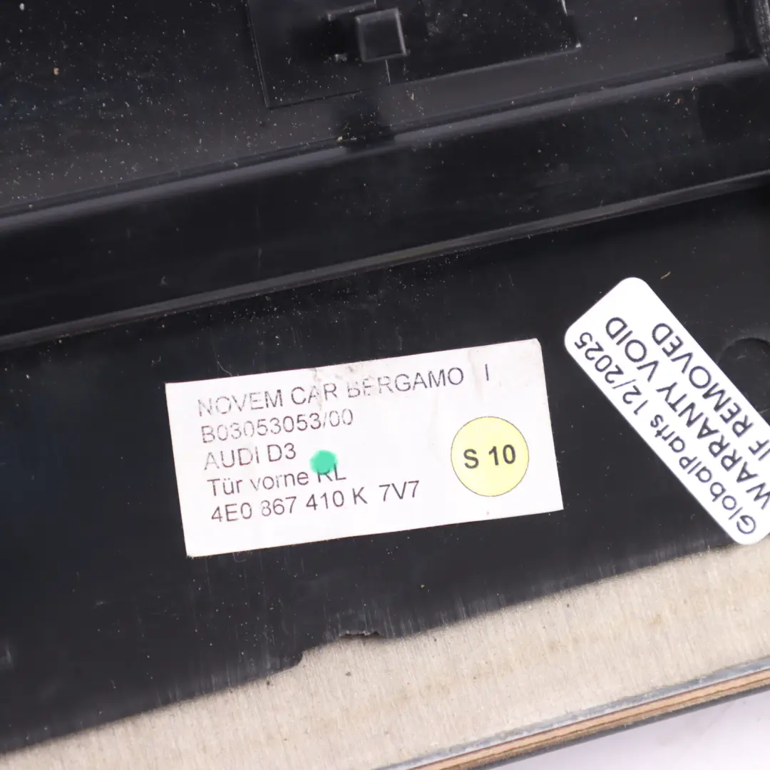 Audi A8 S8 D3 Door Trim Panel Cover Carbon Front Right O/S K - SKU 4E0867410 - Part number 4E0867410