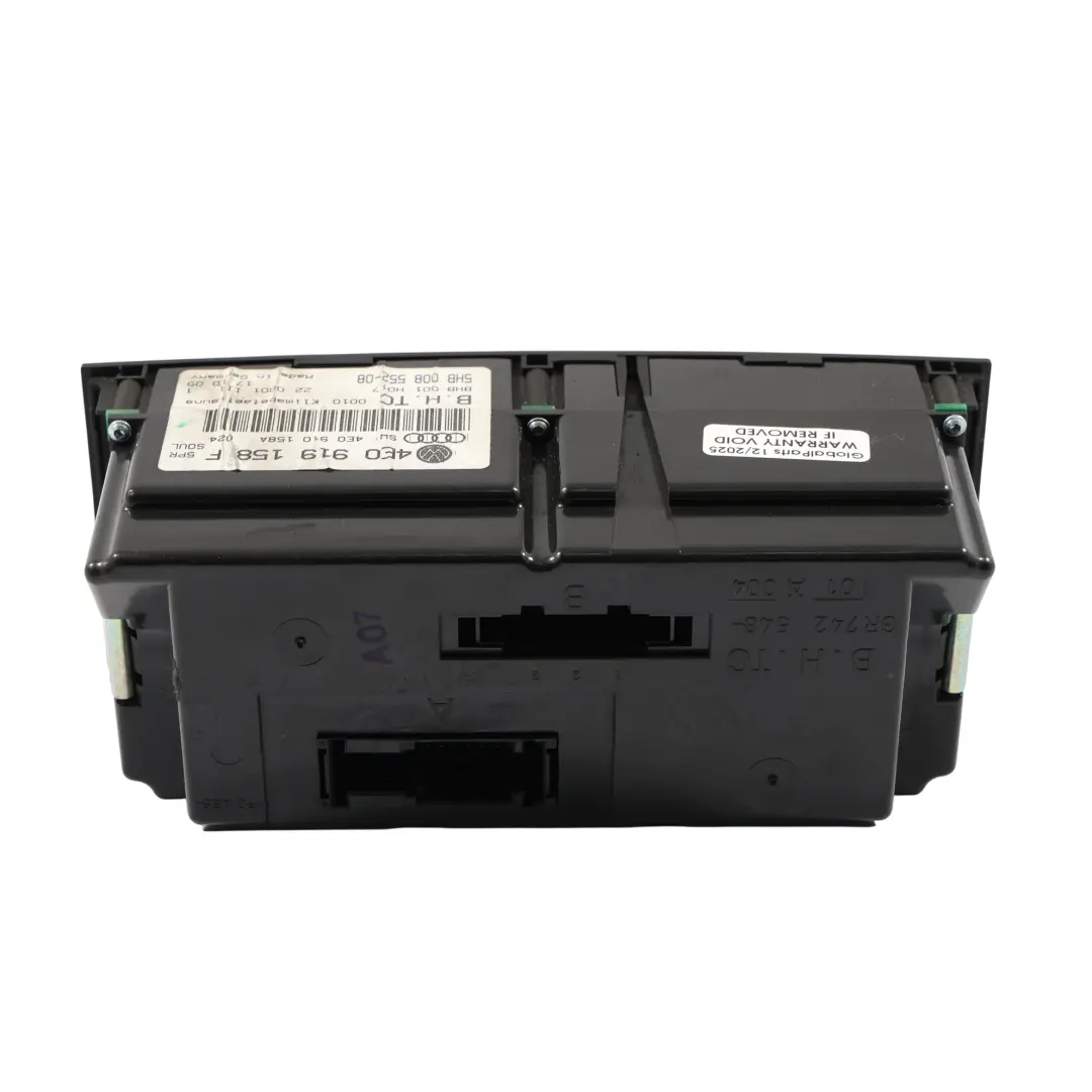 Audi A8 S8 D3 Riscaldatore Posteriore Climatizzatore Interruttore - SKU 4E0919158F - Numero di parte 4E0919158F