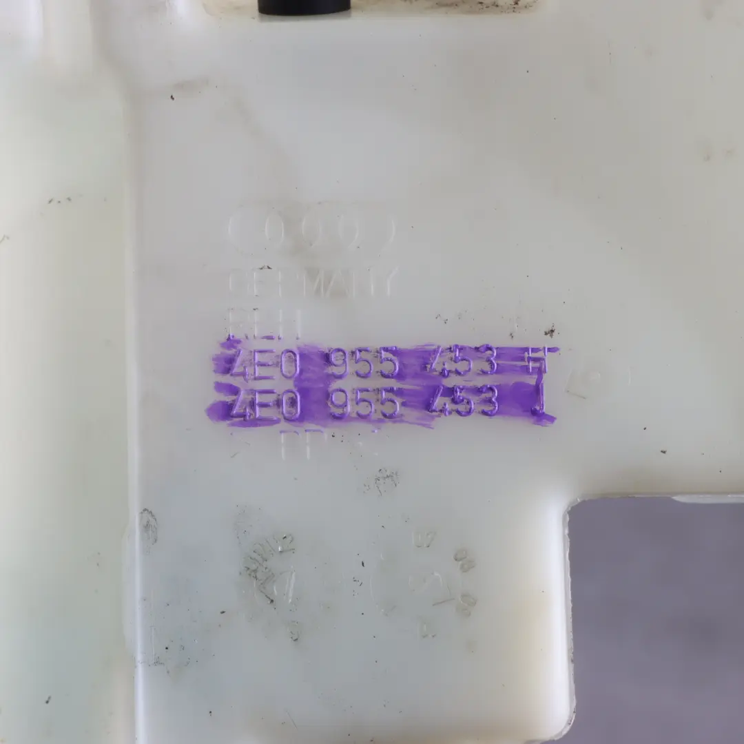 Windscreen Washer Tank Bottle Reservoir to Audi A8 D3 with Part number 4E0955453J Audi A8 D3 Windscreen Washer Tank Bottle Reservoir - SKU 4E0955453J - Part number 4E0955453J