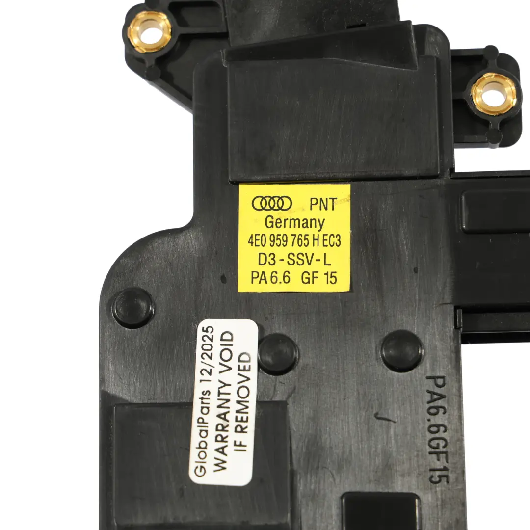 Front Seat Control Regulator Switch Button Panel Left N/S to Audi A8 D3 with Part number 4E0959765H Audi A8 D3 Front Seat Control Regulator Switch Button Panel Left N/S - SKU 4E0959765H - Part number 4E0959765H