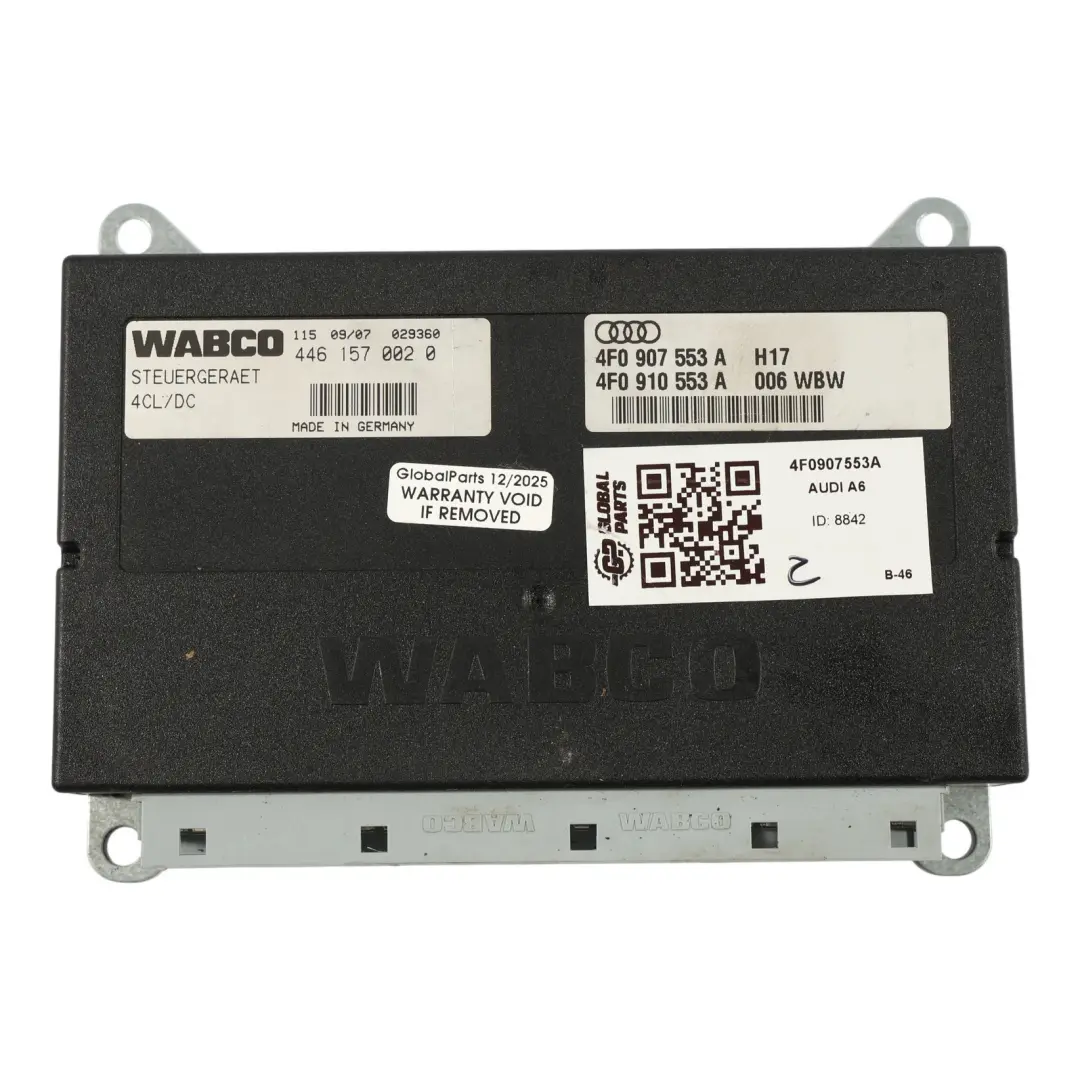 Modulo Sospensioni Adattive Unità Controllo per Audi A6 C6 Allroad con numero di parte 4F0907553A Audi A6 C6 Allroad Modulo Sospensioni Adattive Unità Controllo - SKU 4F0907553A - Numero di parte 4F0907553A