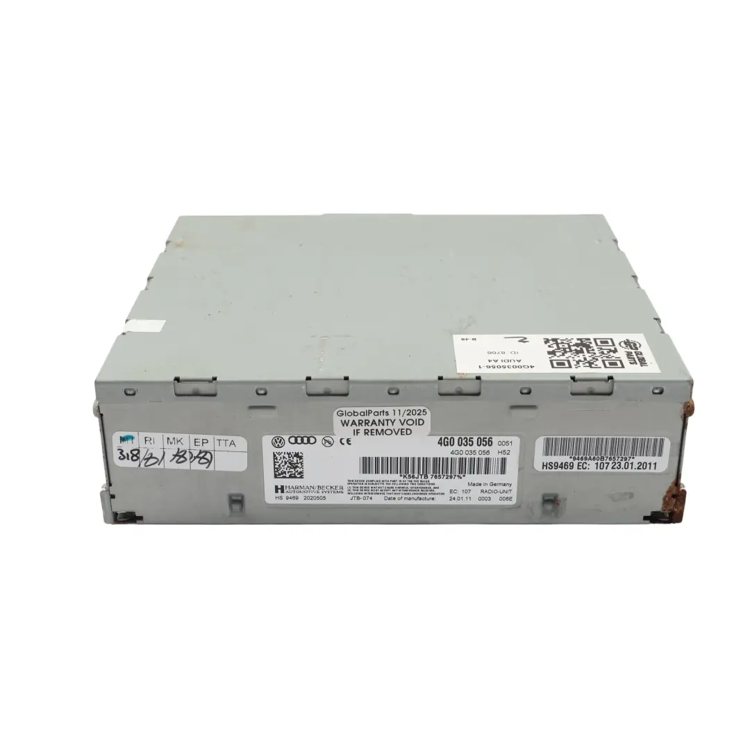 Audi A4 B8 Controllo Multimediale Navigatore Satellitare Radio DAB - SKU 4G0035056-1 - Numero di parte 4G0035056