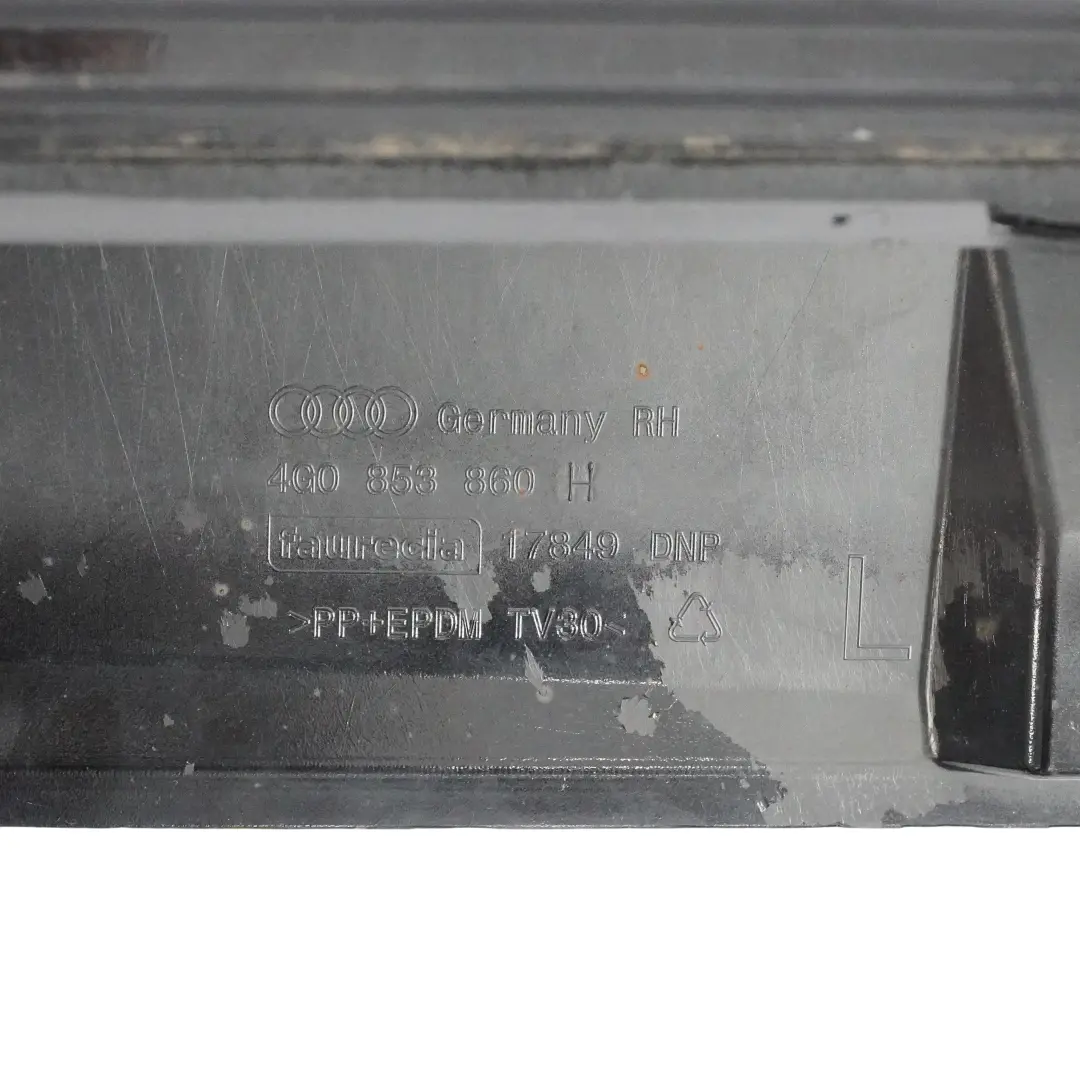 Audi A6 C7 Side Skirt Right O/S Door Sill Cover Brilliant Black Metallic - Y9B - SKU 4G0853856M-BBL - Part number 4G0853856M