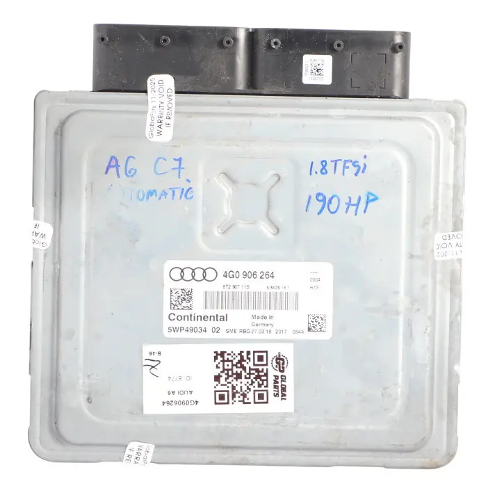 Audi A6 C7 1.8 TFSI CYGA 190HP Engine Control Module ECU Automatic - SKU 4G0906264 - Part number 4G0906264