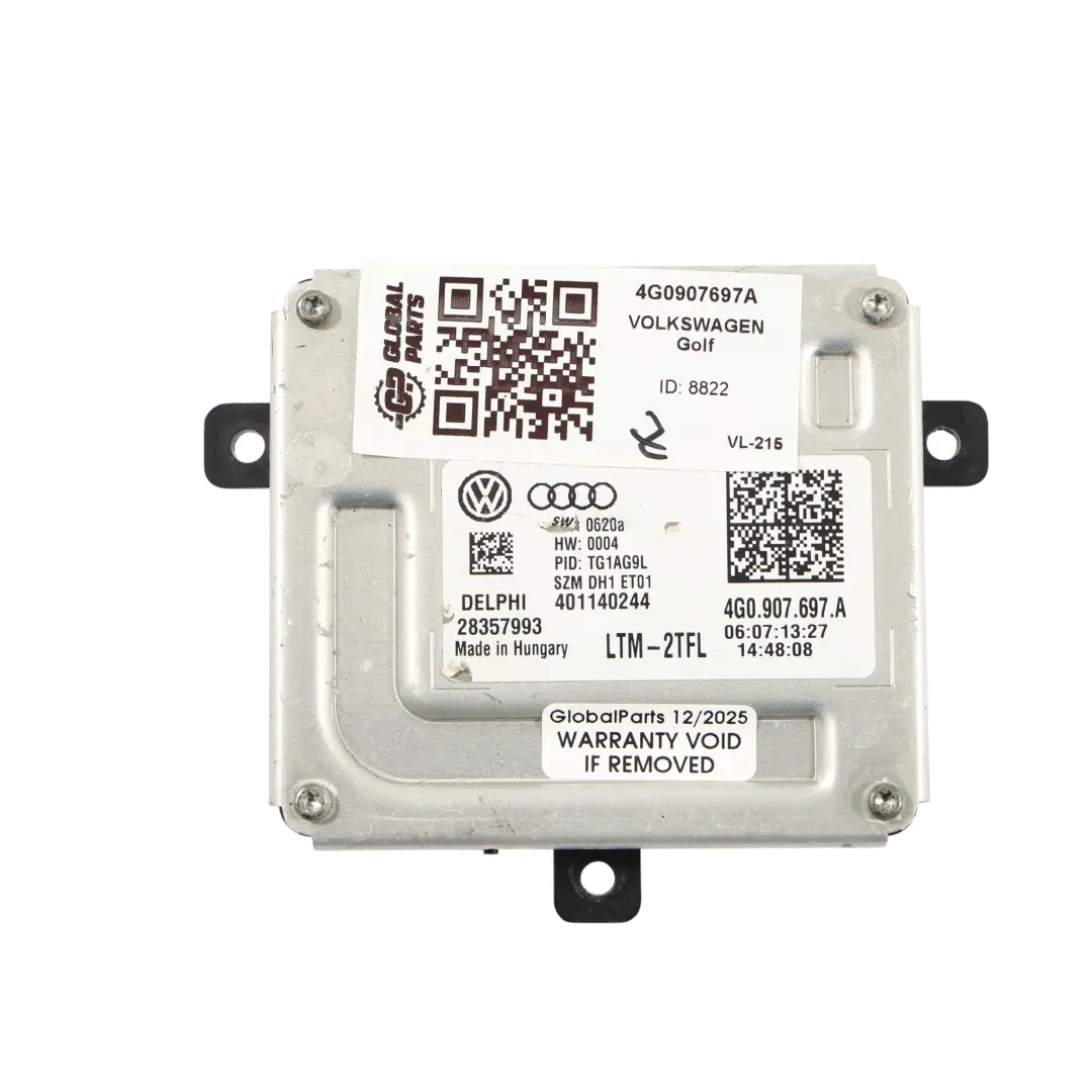 Faro Ballast LED Modulo Controllo Anteriore DRL per VW Golf Mk7 Touran 1T con numero di parte 4G0907697A VW Golf Mk7 Touran 1T Faro Ballast LED Modulo Controllo Anteriore DRL - SKU 4G0907697A - Numero di parte 4G0907697A