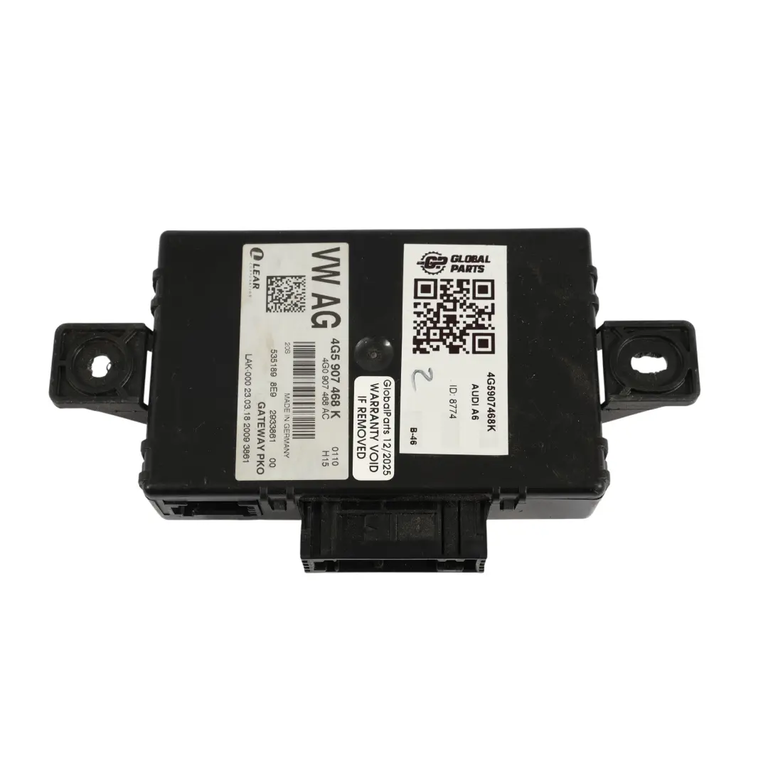 Gateway Schnittstelle Elektrisches Steuergerät Modul ECU für Audi A6 C7 mit Teilenummer 4G5907468K Audi A6 C7 Gateway Schnittstelle Elektrisches Steuergerät Modul ECU - SKU 4G5907468K - Teilenummer 4G5907468K