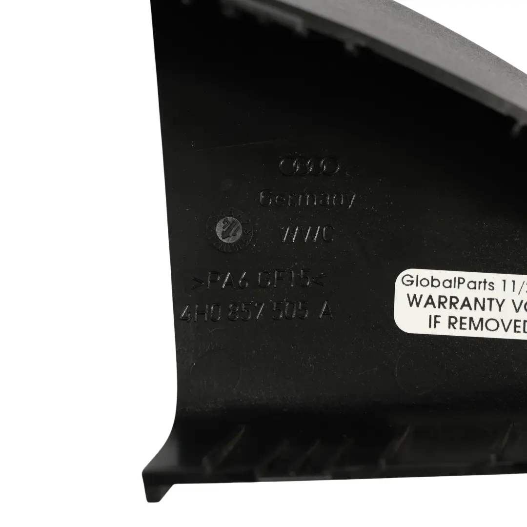 Audi A8 D4 Interior Puerta Espejo Exterior Cubierta Panel Izquierdo - SKU 4H0857505A - Número de pieza 4H0857505A