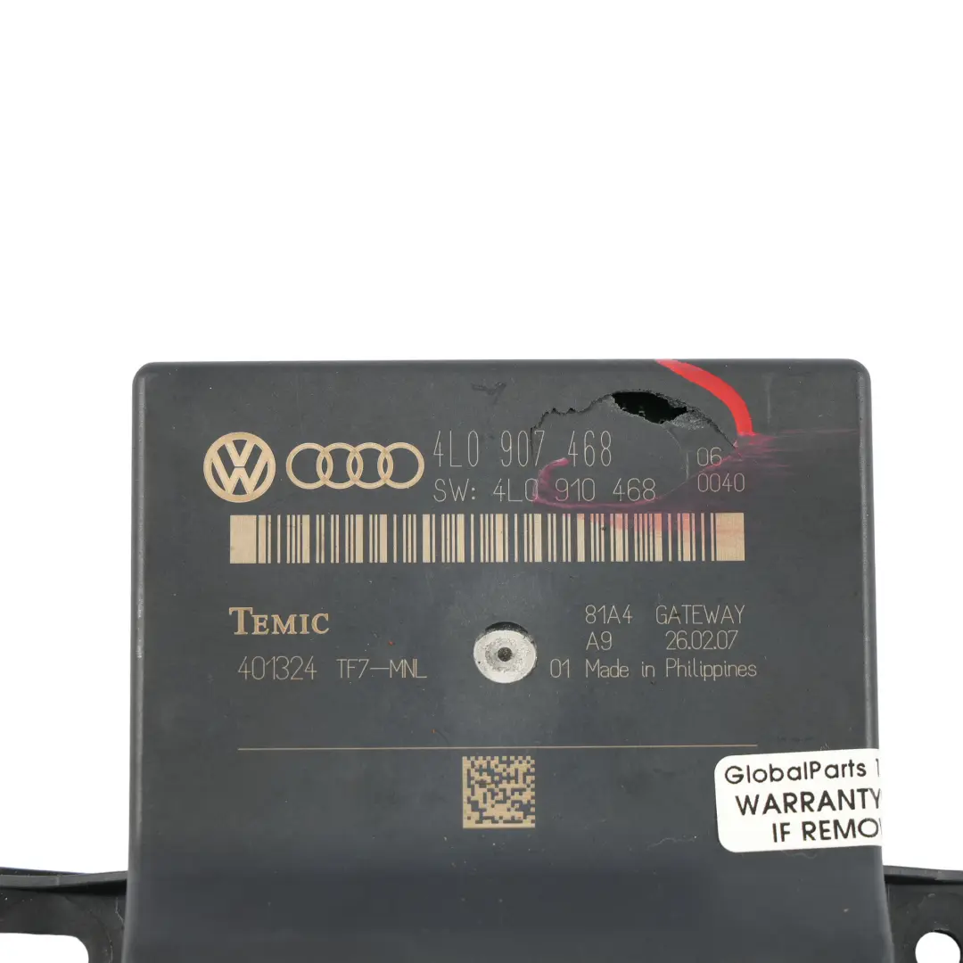Audi A6 C6 Q7 4L Moduł Sterownik Gateway 4L0910468 - SKU 4L0907468 - Numer Części 4L0907468
