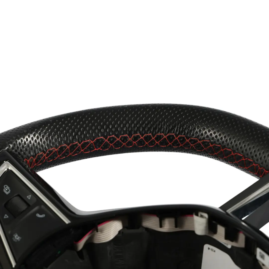 Mk3 5E VRS Volante Cuero Negro Fondo Plano para Skoda Octavia con número de pieza 5E0419091BB Skoda Octavia Mk3 5E VRS Volante Cuero Negro Fondo Plano - SKU 5E0419091BB - Número de pieza 5E0419091BB