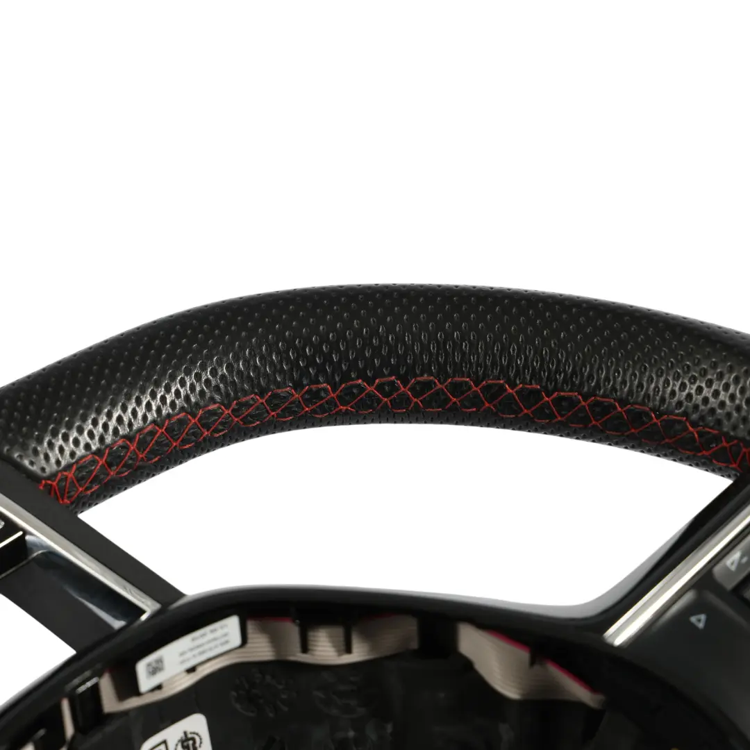 Mk3 5E VRS Steering Wheel Black Leather Flat Bottom to Skoda Octavia with Part number 5E0419091BB Skoda Octavia Mk3 5E VRS Steering Wheel Black Leather Flat Bottom - SKU 5E0419091BB - Part number 5E0419091BB